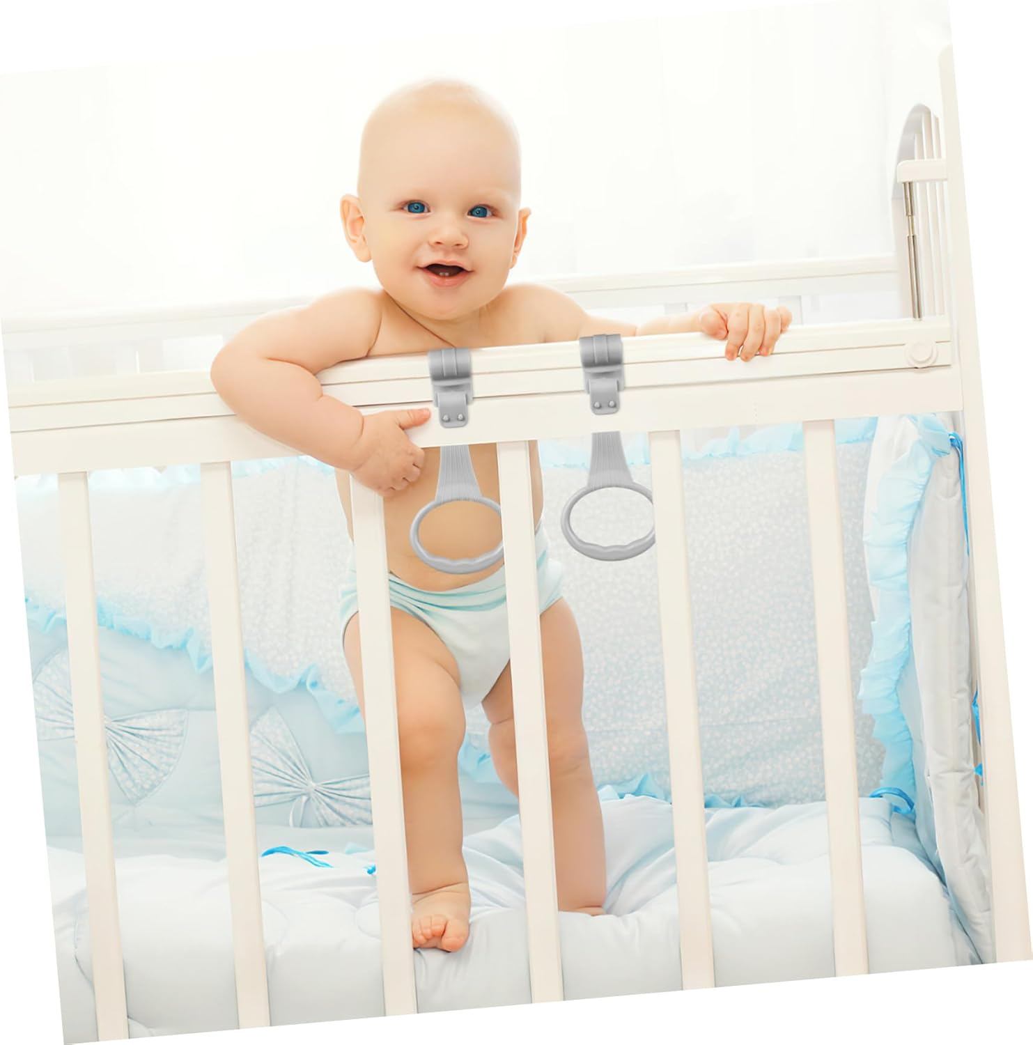 JOINPAYA 1Pair Portable Stand up Boy Girl Pull up Exercise Assistant for Walking Lightweight Travel-Friendly Boy Girl Support Safe Grasping Bar for Crib Use Bright Colors for Engaging Play image number 4