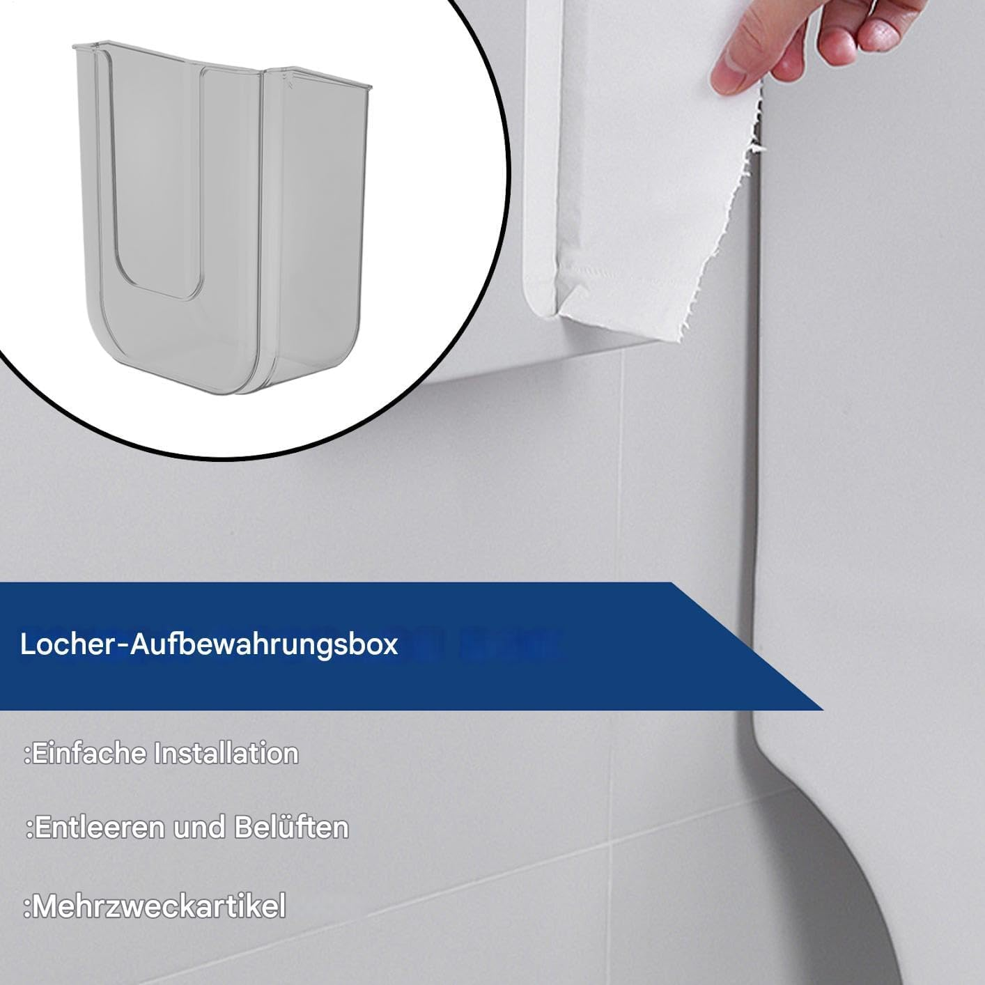 Generisch Wipe the Holder for Bathroom, Flushable Tissue Dispenser, WIPES Holder, Storage Box, Container Organiser, Adhesive Dispenser for Kitchen, Family Bathroom, Toilet Bedroom