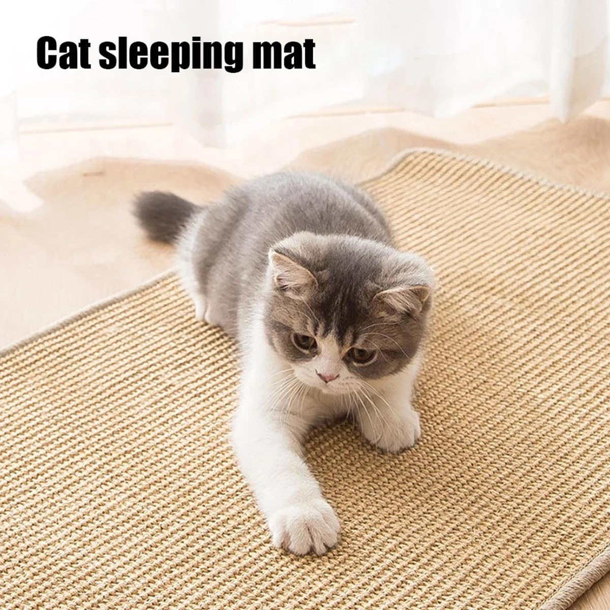 Cat Scratching Mat, Scratching Cardboard for Cats, Natural Sisal Scratching Mat, Cat Scratching Boards, Non-Slip Floor, Cat Scratching Furniture, Scratching Mat for Cats, Protects Carpets and Sofas image number 2