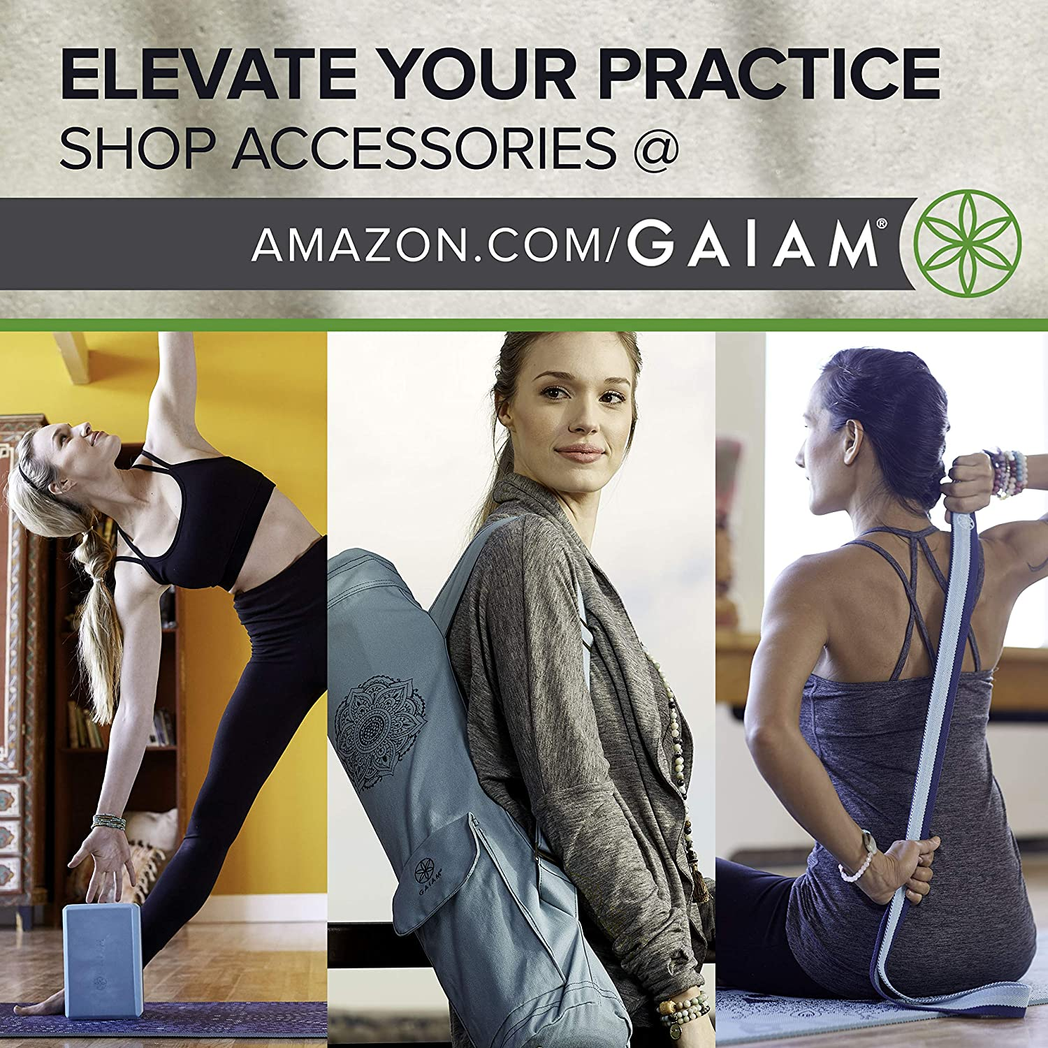 Gaiam Yoga Mat - Premium 6Mm Print Extra Thick Non Slip Exercise & Fitness Mat for All Types of Yoga, Pilates & Floor Workouts (68"L X 24"W X 6Mm Thick)