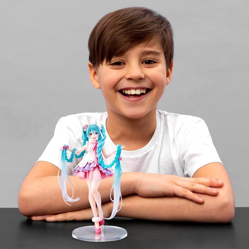 Hatssunes Miku Anime Figures Character Model Statue Action Figure PVC Figure 20 Cm Miku Figure, Desktop Ornaments, Gifts for Anime Fans (Pink)