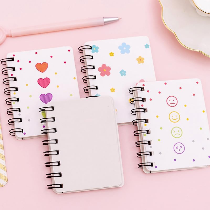 OSYLICT Small Spiral Notebook,4 PCS 3.14 X 4.13 Inch Thick Hardcover Notepad,Kawaii Journals for Study and Notes Blank Page Fun Mini Scratch Pads, Back to School Supplies for Gifts Kids and Teachers image number 5