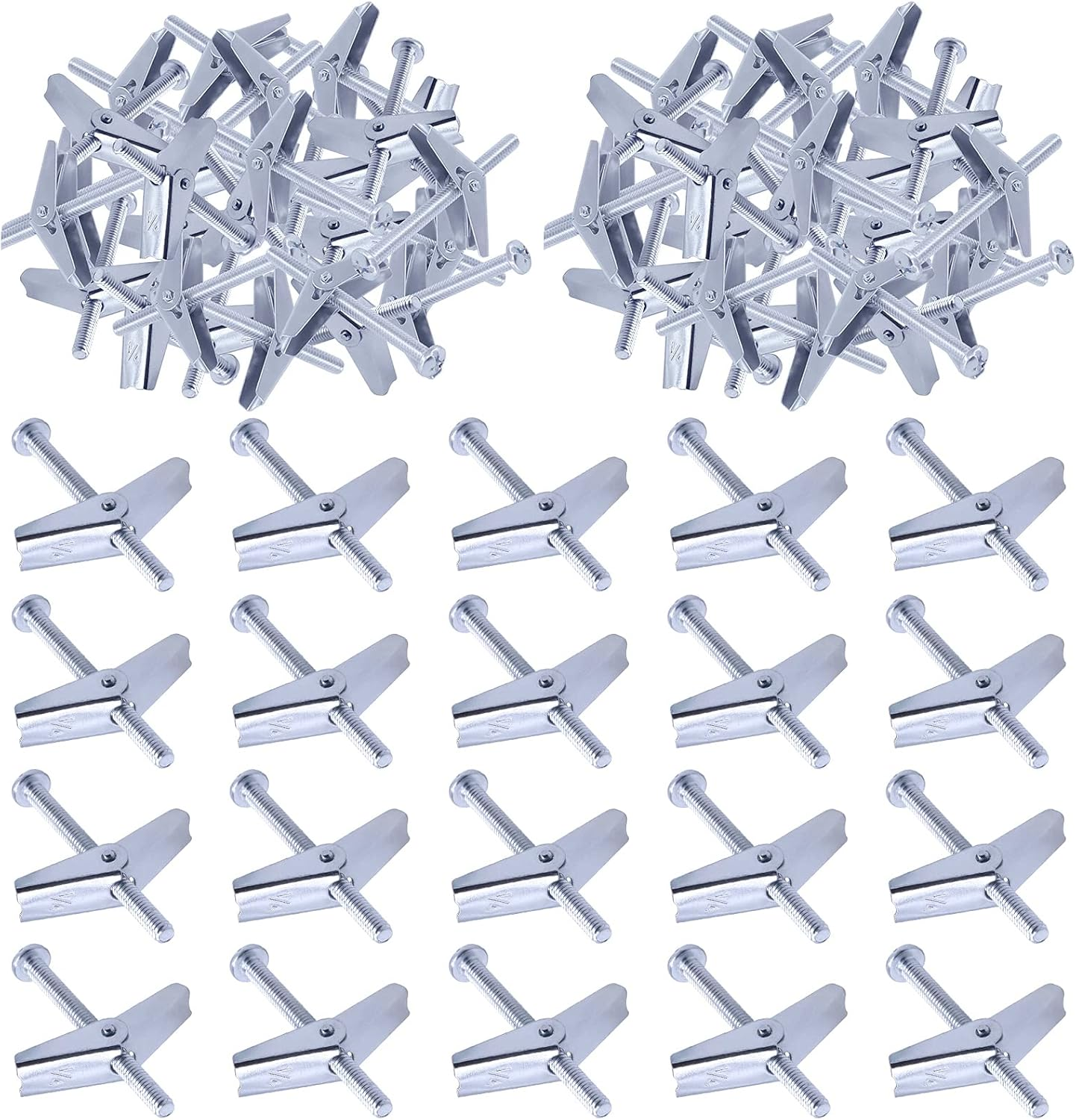Swpeet Toggle Bolt and Wing Nut Kit for Hanging Heavy Items on Drywall (60PCS) image number 2