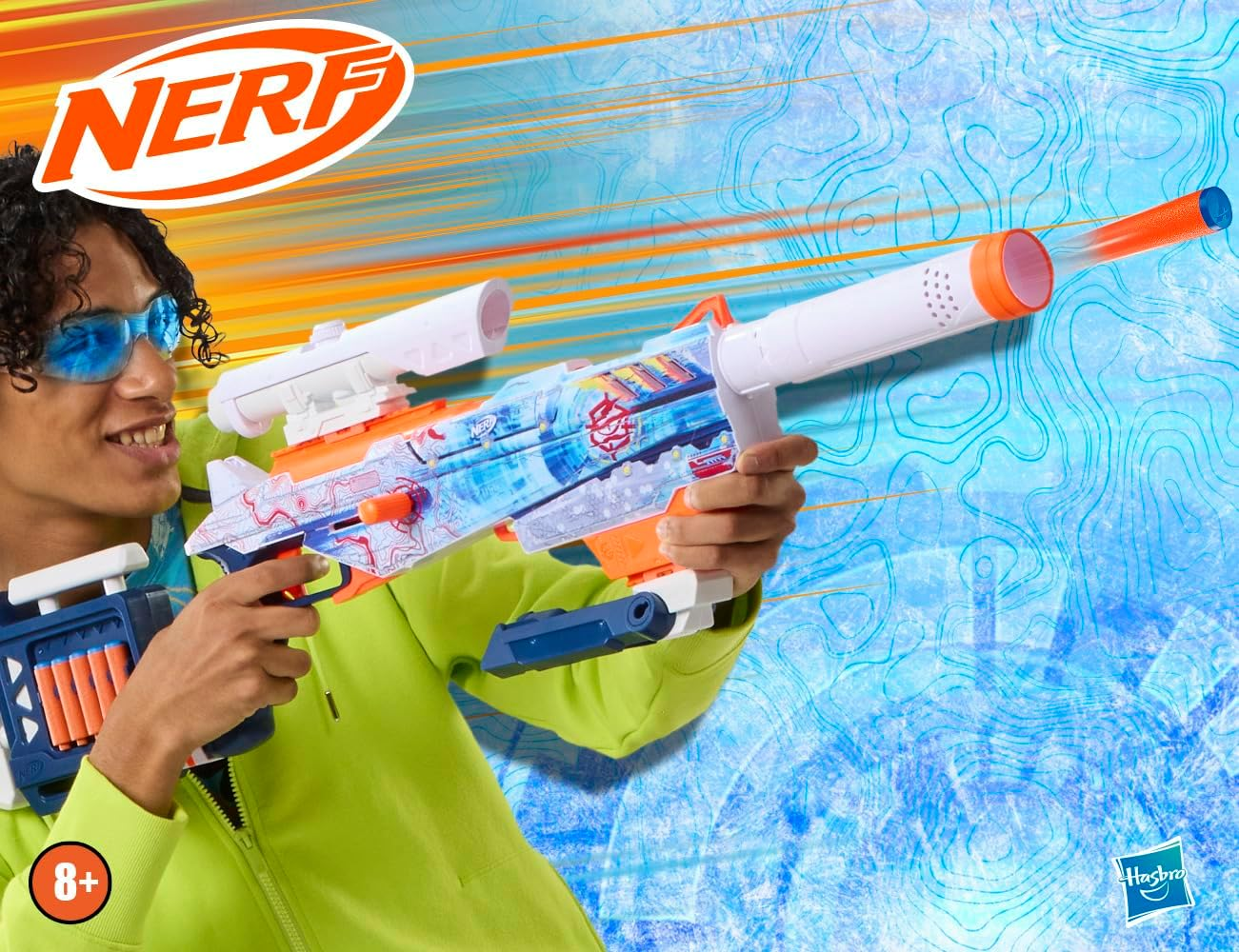 Nerf Loadout Arctic Zerostriker Blaster, 4 Interchangeable Attachment Accessories, 24 Nerf N1 Darts, 6 Dart Internal Clip, Kids Toys & Gifts, Ages 8+ image number 2