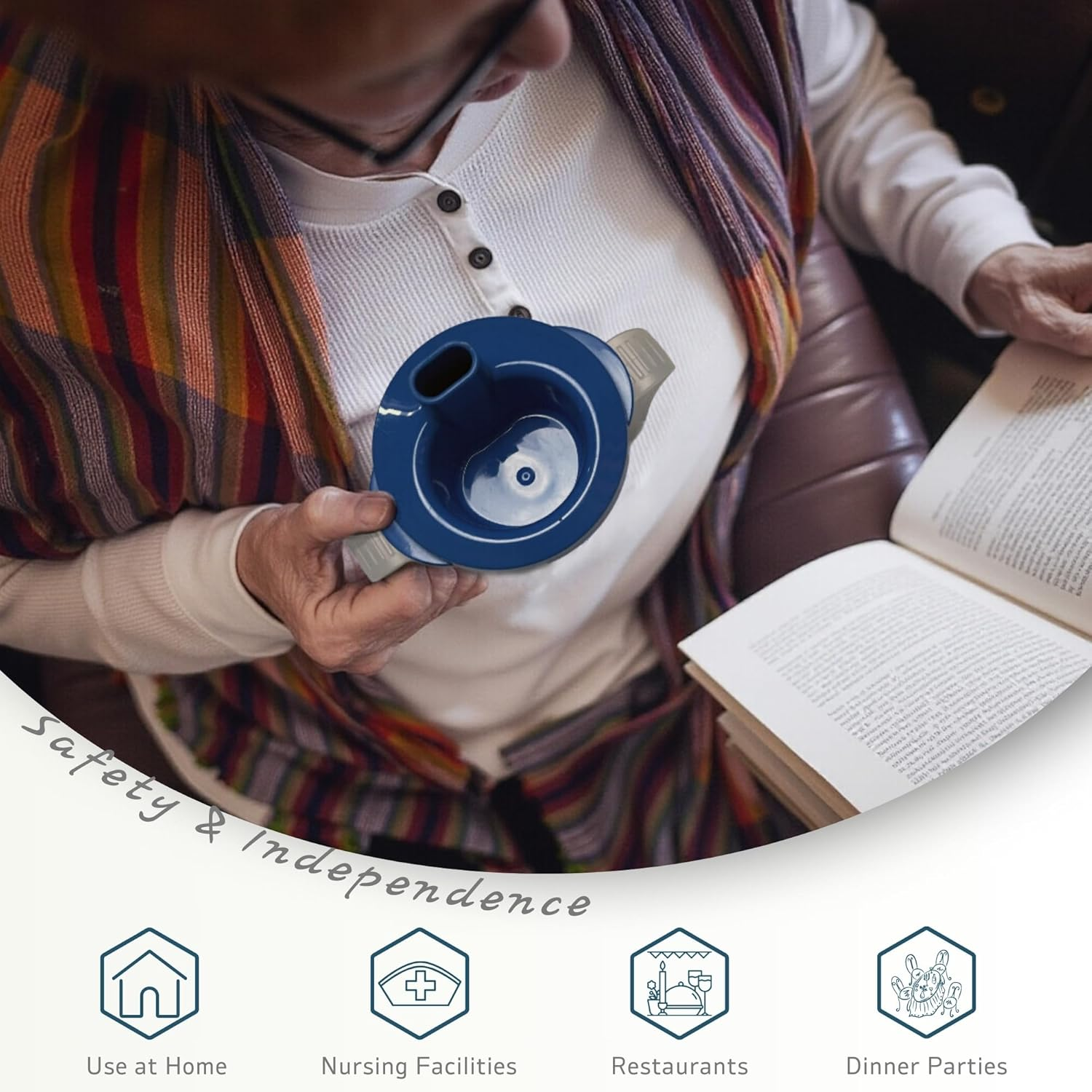 Dysphagia Cups for Adults - Medical Grade 5Cc/10Cc Dysphagia Regulating Drinking Cup - Safe Drinking While Sitting or Lying - Dysphagia Cup for Stroke, Parkinson'S, Limited Mobility image number 4