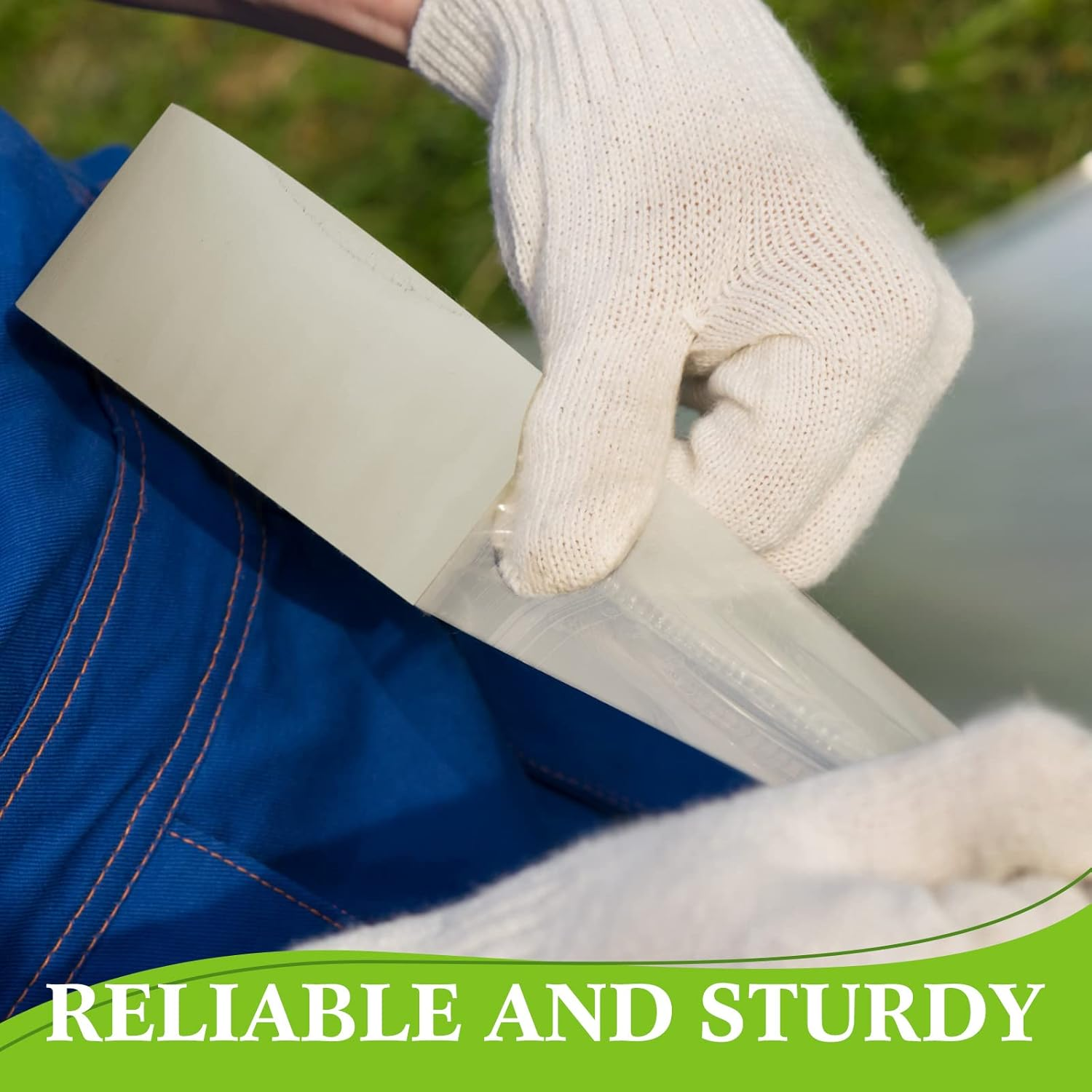 Frienda 3 Pack 2''X115'+4''X115'+6''X115' Greenhouse Plastic Tape, 6 Mil Greenhouse Repair Tape, Waterproof and UV Resistant 6Mil Polyethylene Sheeting Tape to Repair Patch Repair Kit image number 5