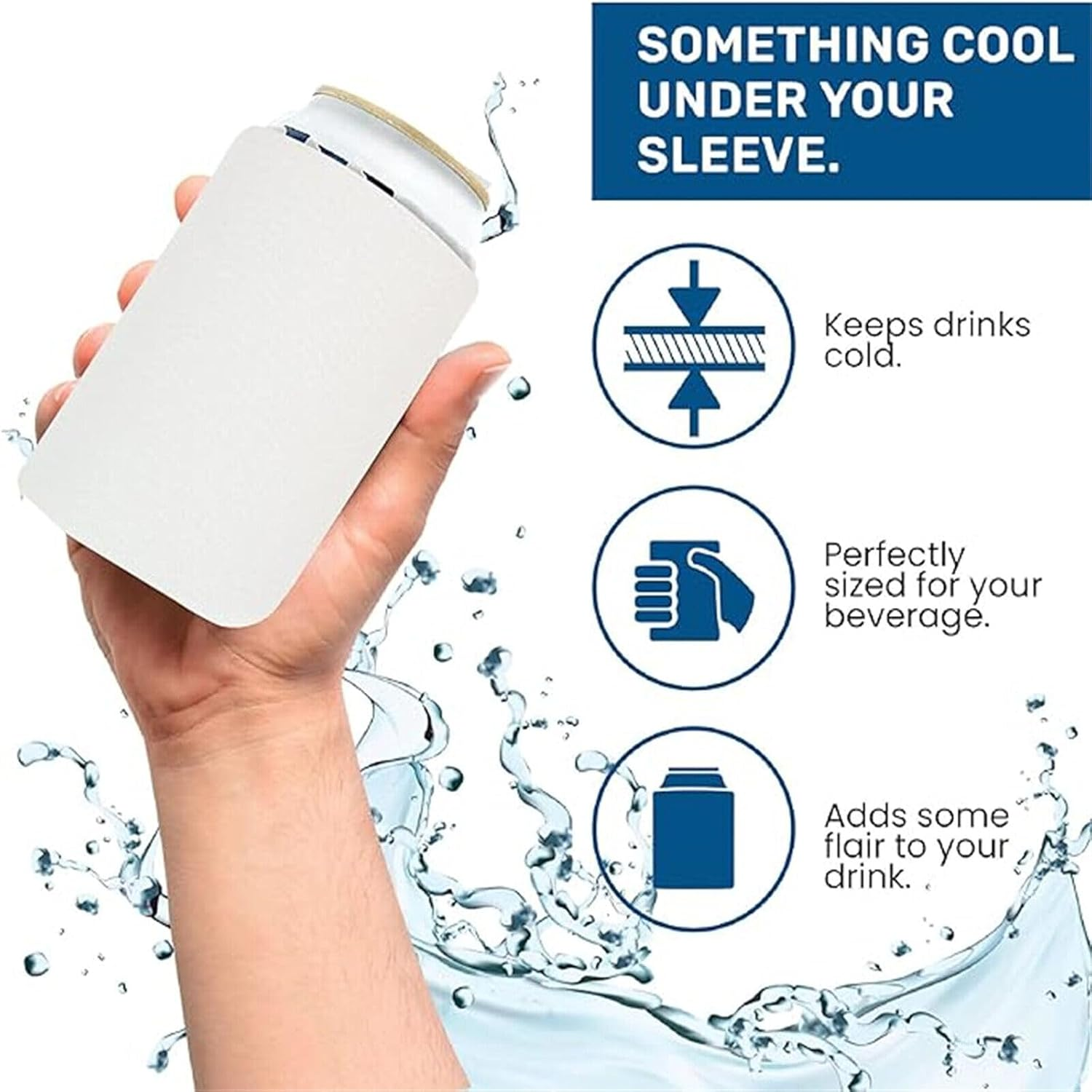 PARTY BESTBUY Blank Beer Can Cooler Sleeves 20PCS, Soft Insulated Reusable Beer Cooler Sleeves, Sublimation Blanks for Vinyl Plain Collapsible Foam Can Sleeves Coolers for Soda Cans and Bottles(White)