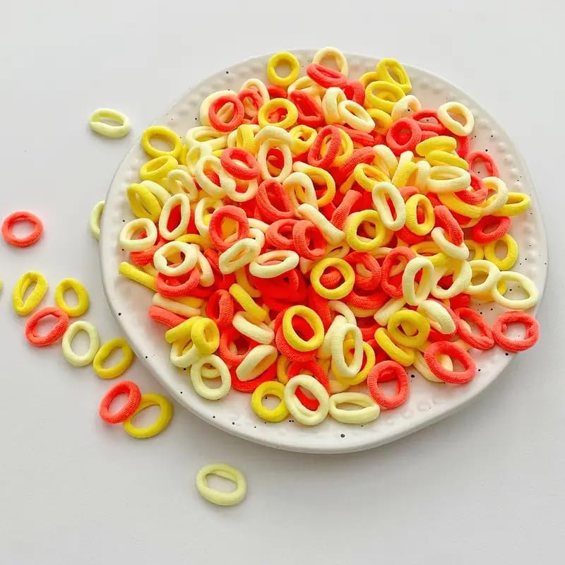 Lavema 100 Pcs Girls Ladies Hair Bobbles Bands (Yellow/Orange)
