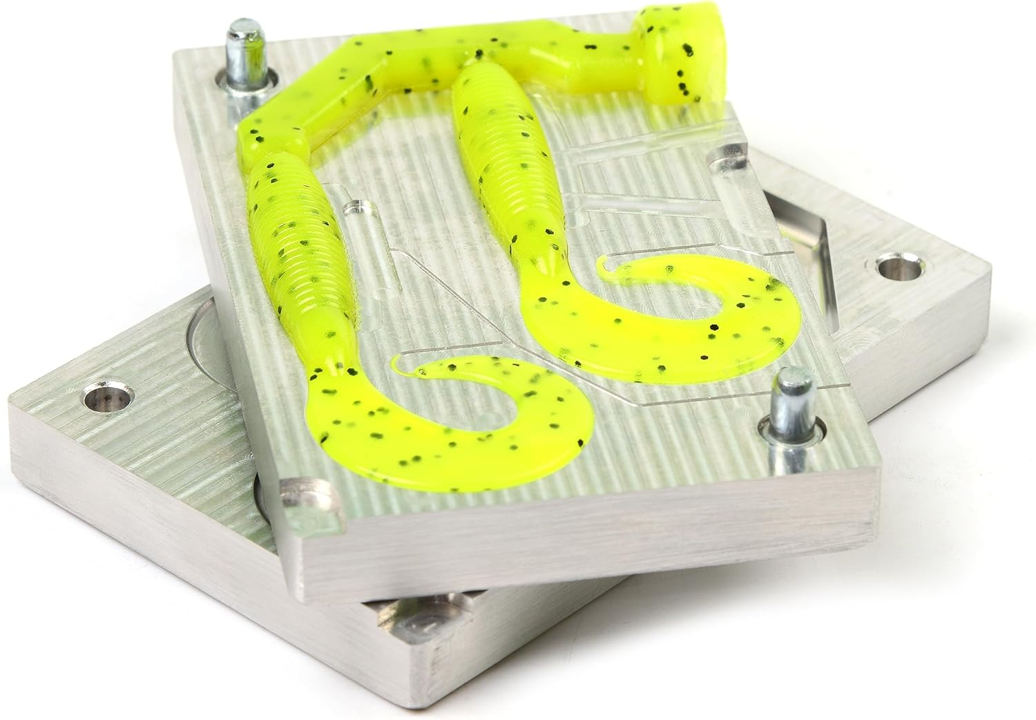 Soft Plastiс Mold Lure Making Injection Molds Fishing Lures Two Cavity Single Tail Grub 4'' Aluminium image number 6