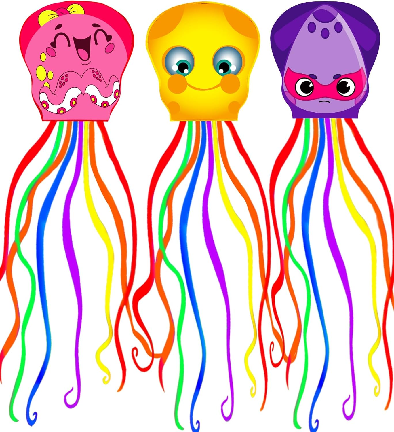 Touch the Sky 3 Packs Cartoon Octopus Kite for Kids and Adults, Easy to Fly, Exquisite Fabrics and Unique Structure Design, Excellent Outdoor Games and Activity Toys, Suitable for Beginners (Style 2) image number 4