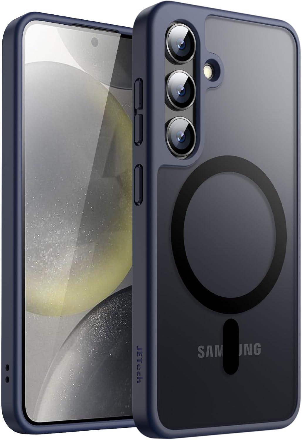 Jetech Magnetic Case for Samsung Galaxy S24 5G, Compatible with Magsafe, Translucent Matte Back Shockproof Phone Cover (Black)