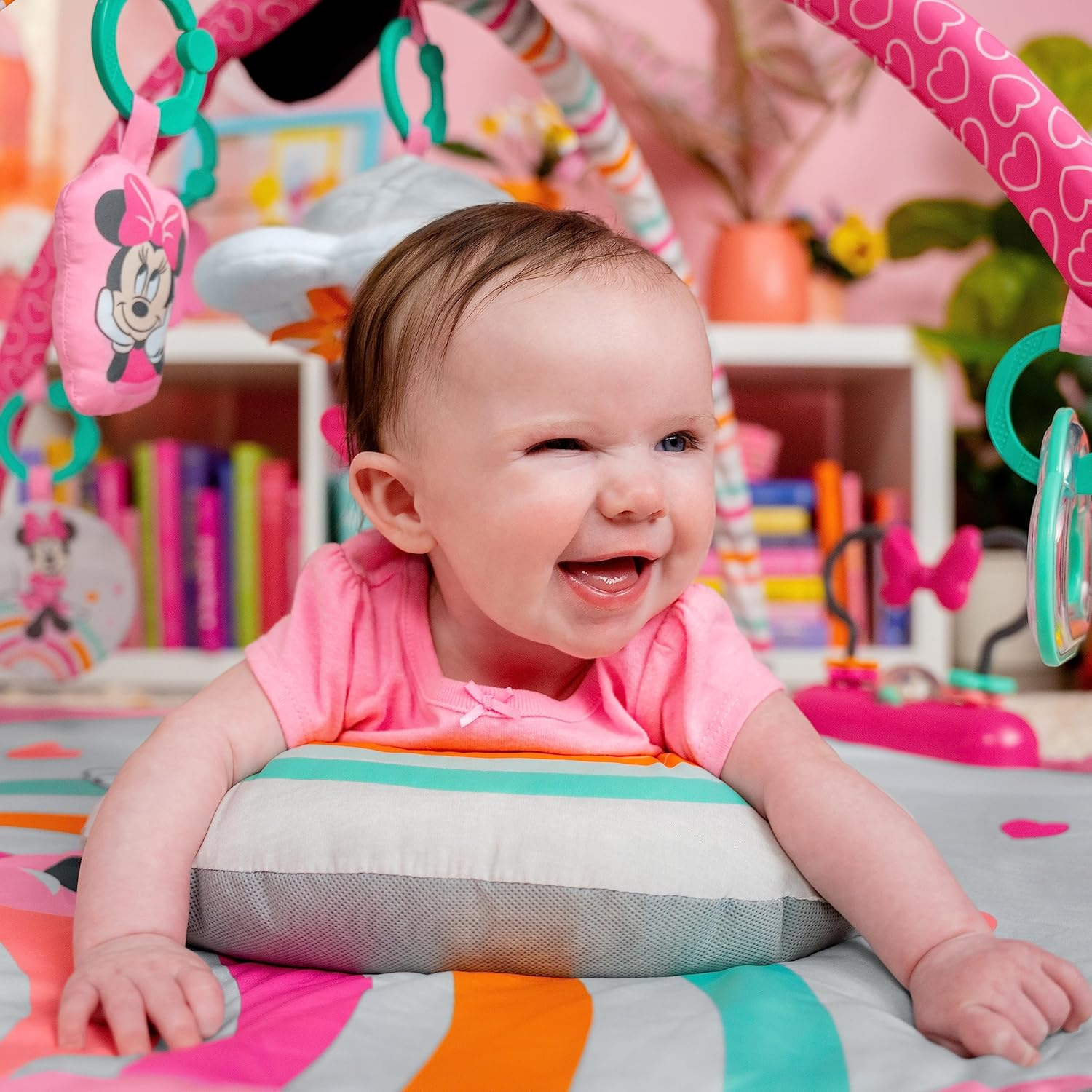 Bright Starts Disney Baby Minnie Mouse Forever Besties Activity Gym with Music and Lights, Pink, Newborn+ image number 5