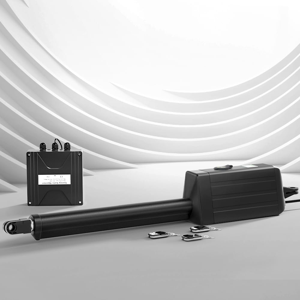 Single Swing Gate Opener, Electric Home Security Door Lock, 300Kg 5M Rails 3 Remotes 50W Motor Automatic IP44 Water-Resistant Covers All Hardware Accessories image number 1