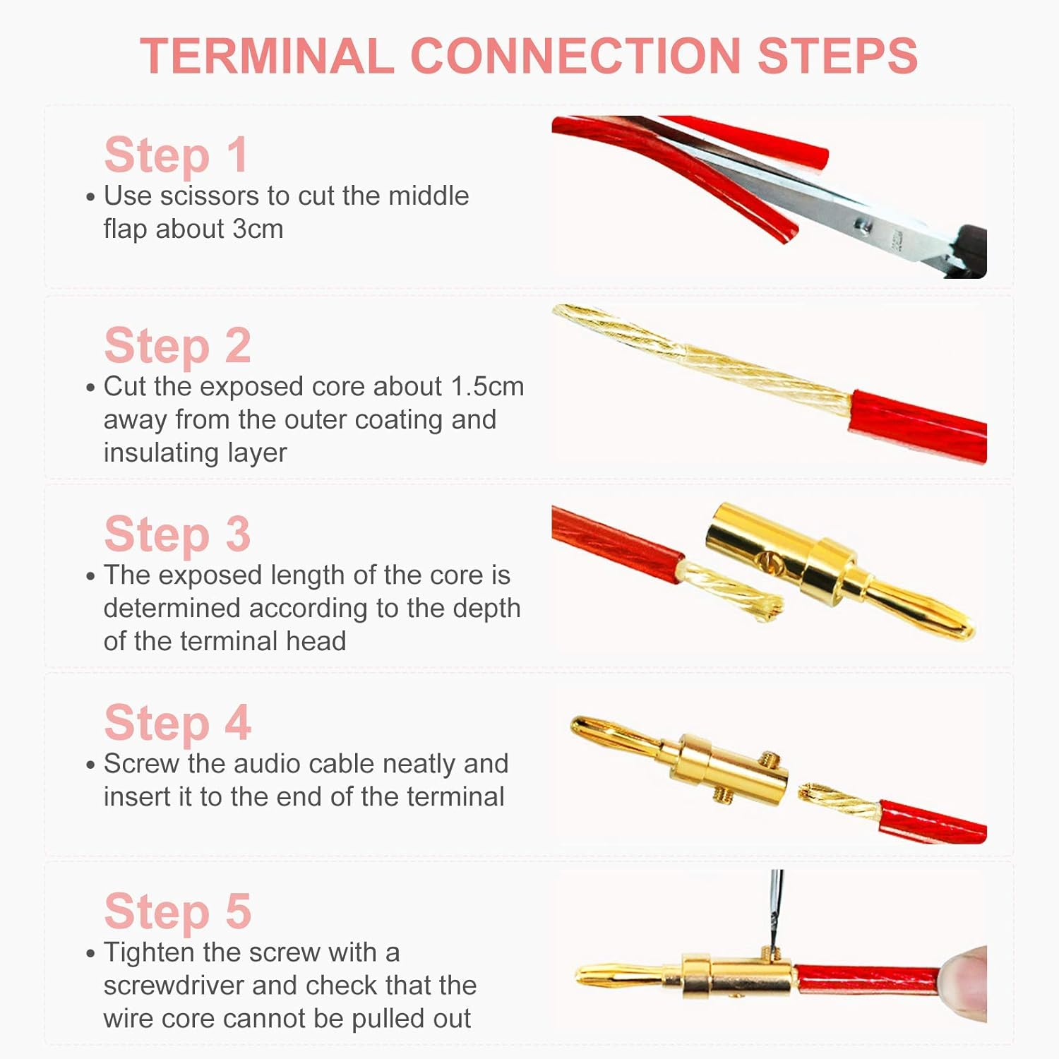 Fosi Audio 2 Pairs Banana Plug for Mini Hifi Stereo Audio Amplifier Passive Speakers Home Audio System image number 4