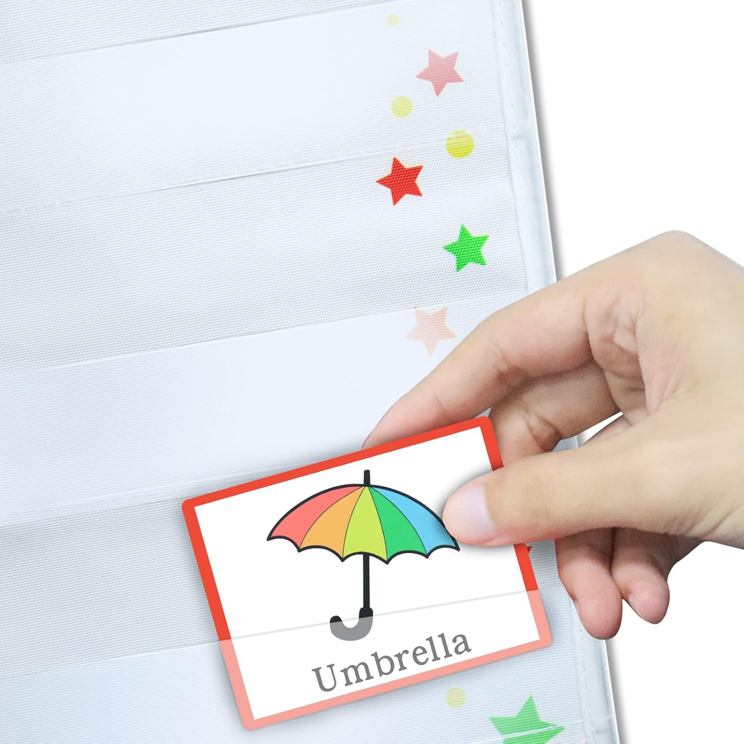 Godery Boho Rainbow Pocket Chart for Classroom,Sight Words Pocket Chart, Homeschool Teaching Supplies 7 Pocket Chart (White)