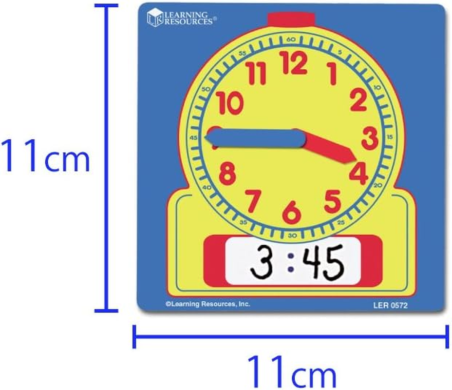 Learning Resources Write and Wipe Student Clocks, Help Kids Practice Time, Clocks for Kids, Write and Wipe Clocks, Homeschool, Classroom, Set of 10 image number 1