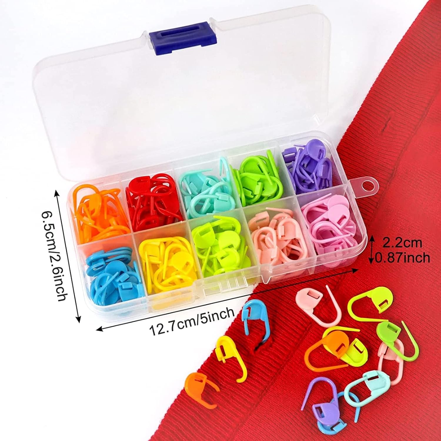Zalizr 150Pcs Knitting Stitch Markers, Small Plastic Crochet Stitch Markers with Box, Knitting Stitch Rings for Sewing Knitting DIY and Handmade Crafts image number 4