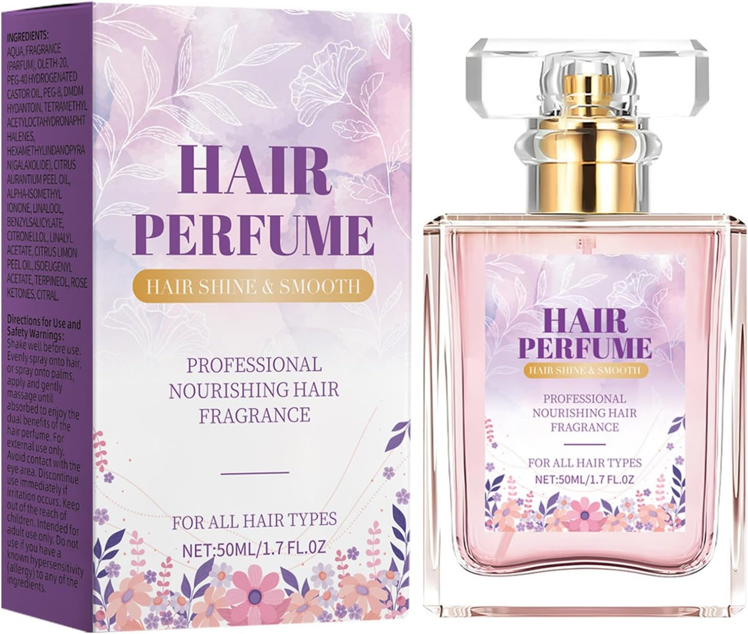 FEESHOW Floral Scent Hair Perfume with Chamomile and Natural Oils for Silky Shine and Hydration All Day Lavender One Size image number 3