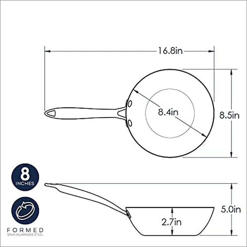 Nordic Ware Superior Steel Spun Wok, 8-Inch Black image number 1