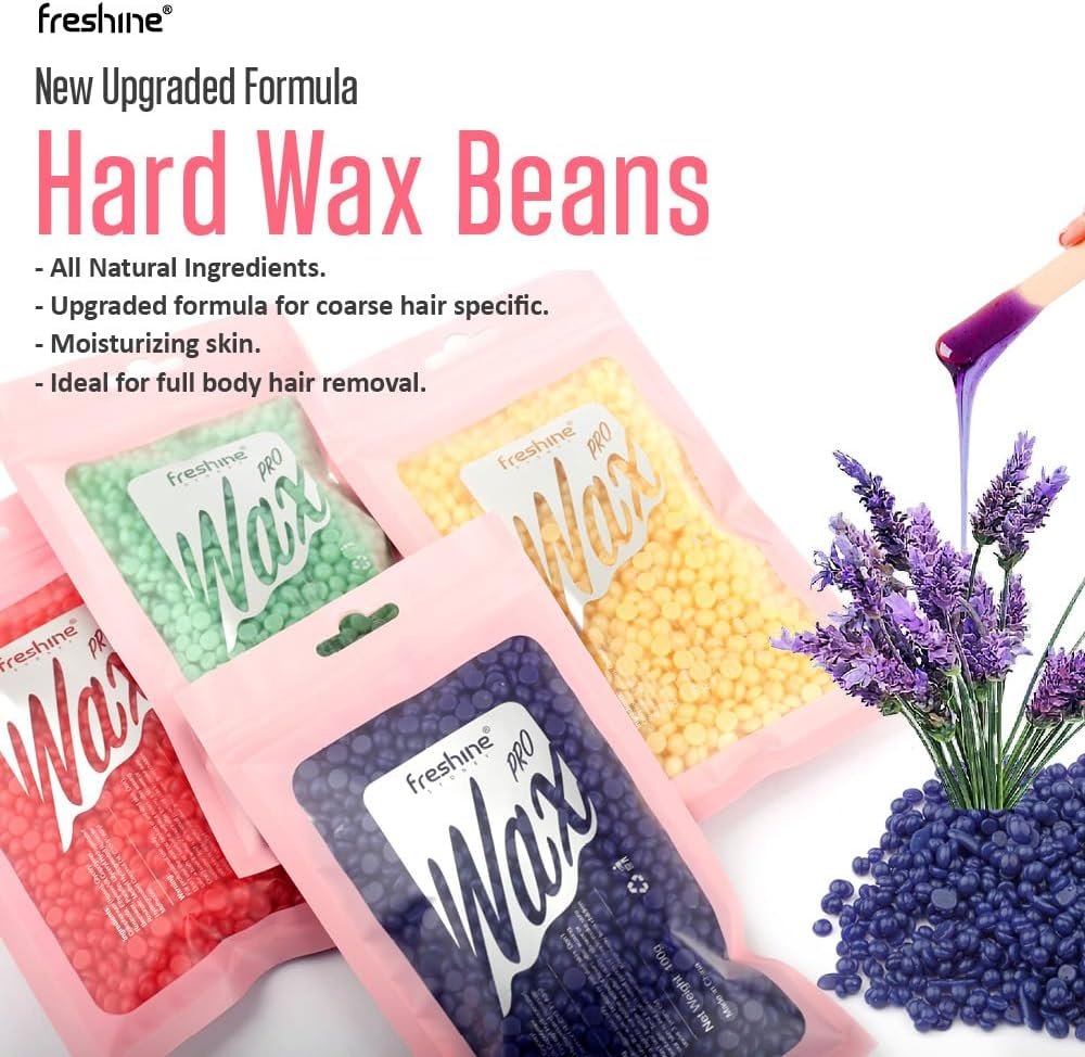 Freshine Pro Wax Pot Kit Wax Heater, Easy Waxing Kit, Hard Wax Beads Warmer with Silicone Liner, Paperless Hair Removal Depilatory for Eyebrow, Face, Body, and Leg Waxing for Home or Salon Use Pink (400G Liner Kit) image number 5