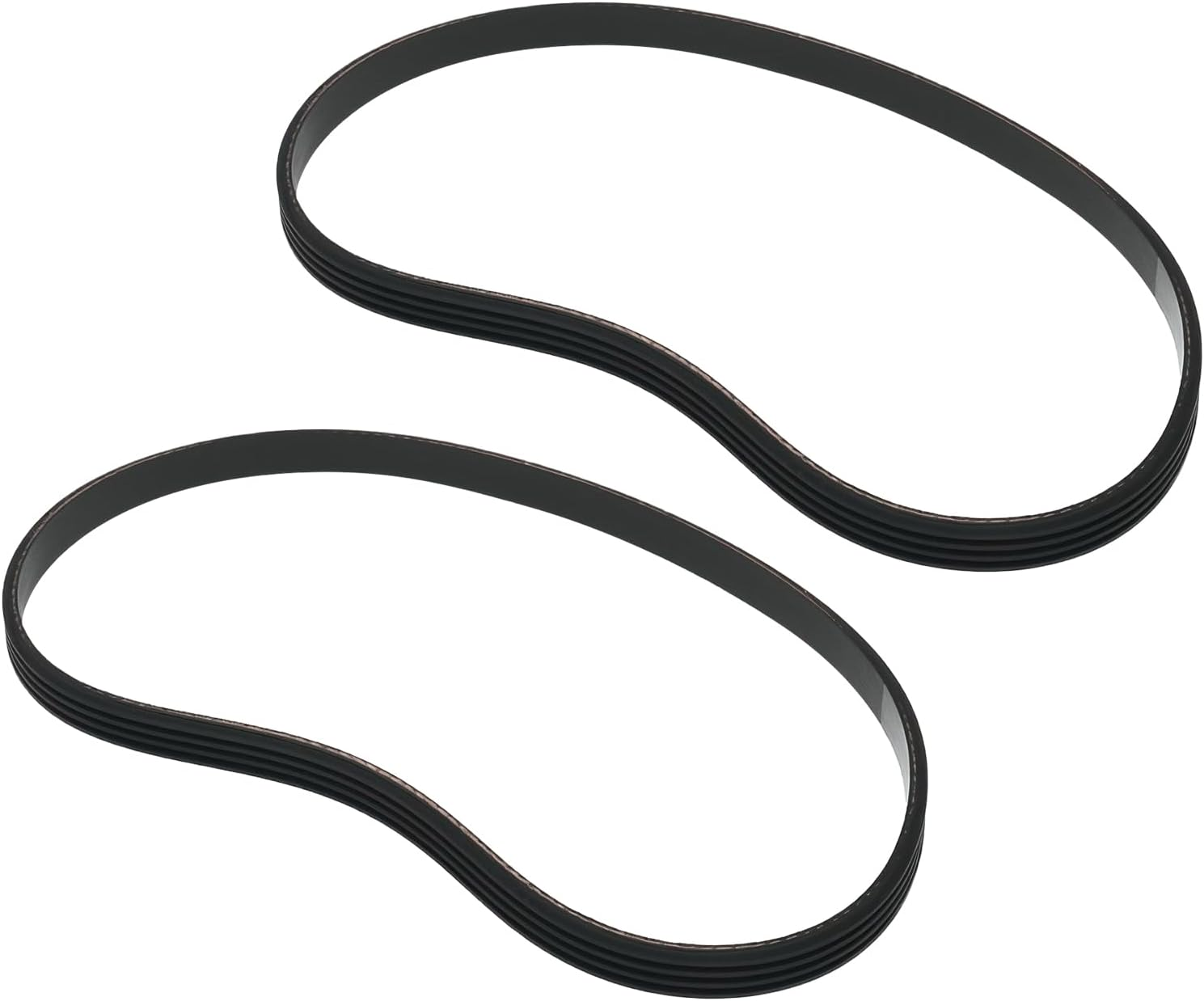 Briny River 2Pcs 4Ribs 4PJ470 Engine V-Belt 185J Ribbed Rubber Belt PJ470 for Treadmill Massager Lawn Mower Chainsaw Air Compressor 470Mm Black image number 5