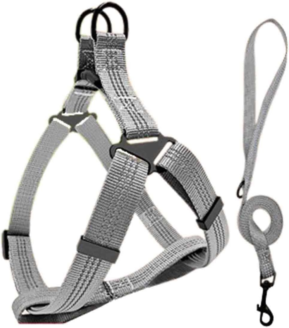 Rope Vest Harnesses Dog Lead Dog Leads Dog Leash Long with Carabiner for Small Dogs Buckle Double Ring Drawstring Hook Loop Reflective at Night Vest Type Pet Outing Alloy Buckle (M,Black)