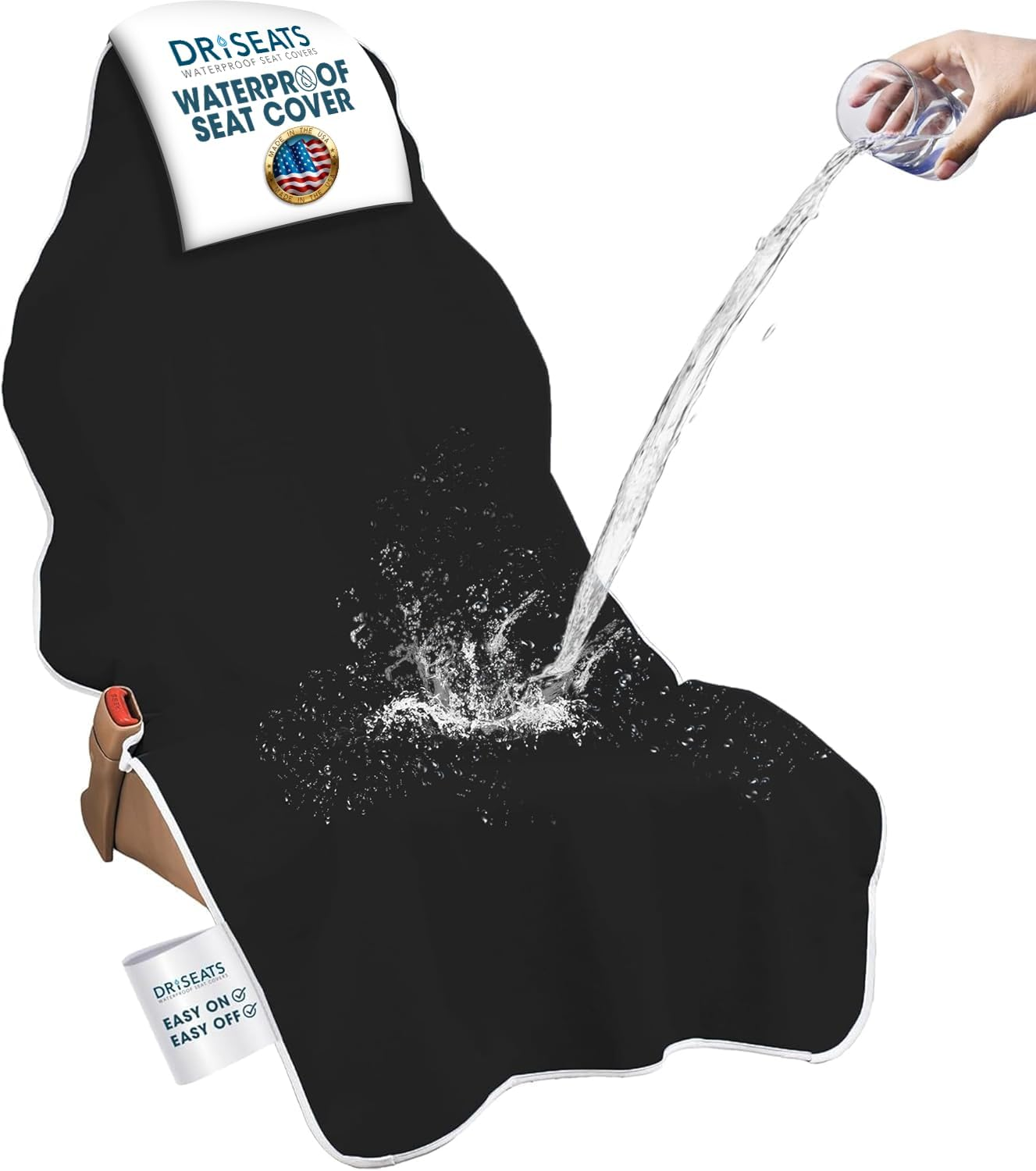 Dri Seats Waterproof Seat Cover - Protect Your Seats Free after the Gym, Runs, Swimming, Biking, Yoga, Surfing & Beach Trips - Black