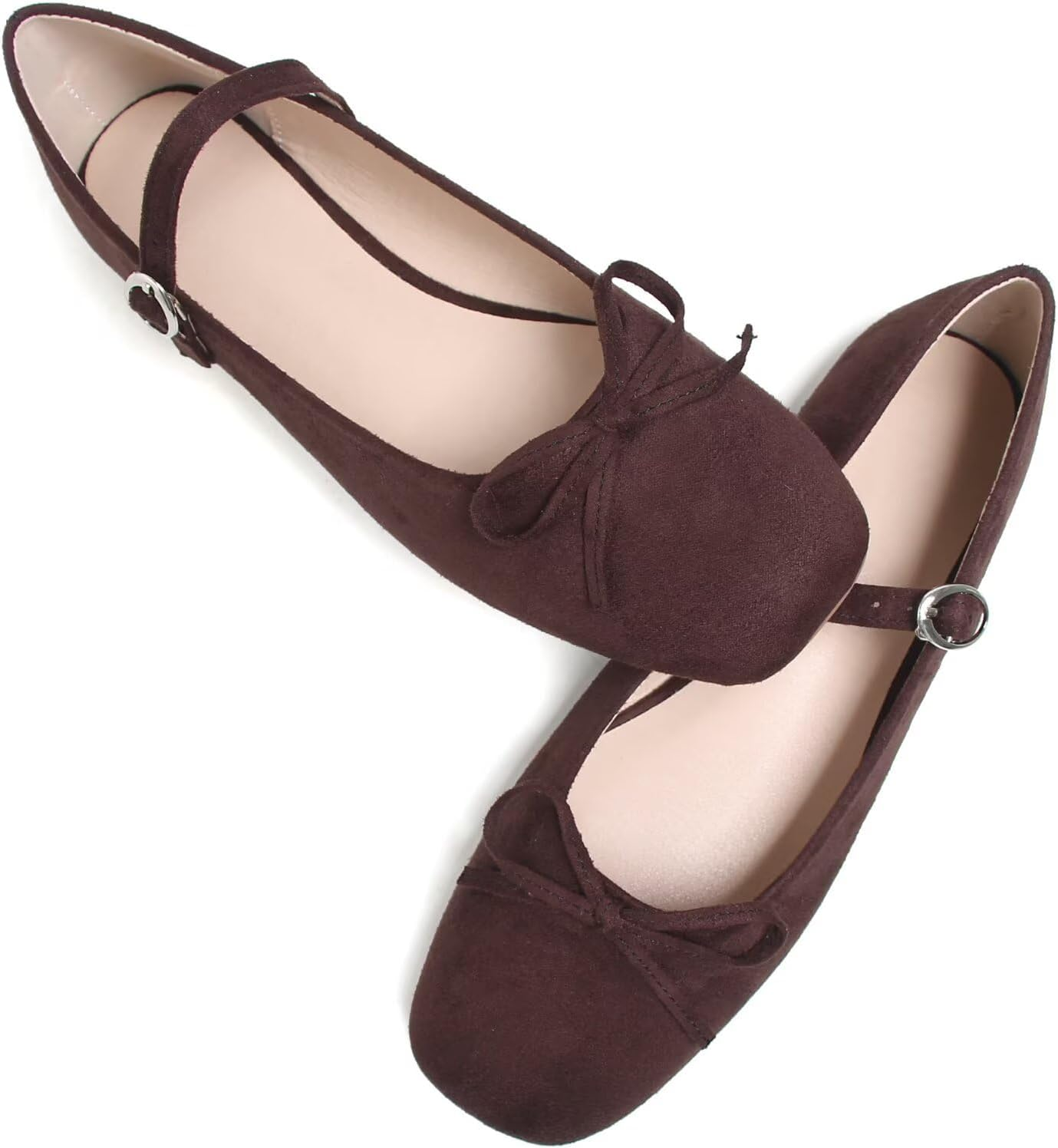 TN TANGNEST Women'S Slip on Flats Comfortable Square Toe Mary Jane Flats Soft Dance Ballet Flats