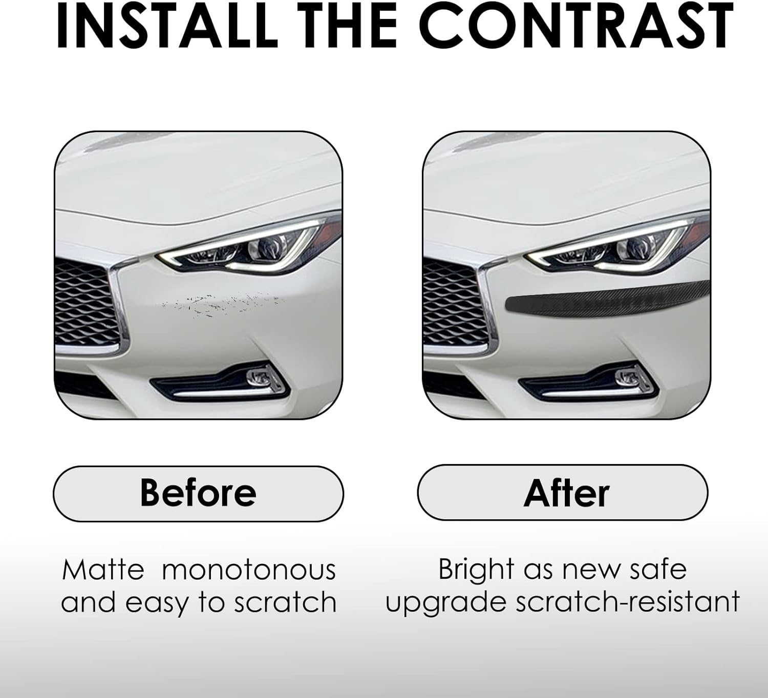 Happylily 4 Pack Car Rubber Bumper anti Collision Strips, Front and Back Corner Bumper Protector Trim, Anti-Scratch Bumper Guard Strip image number 2