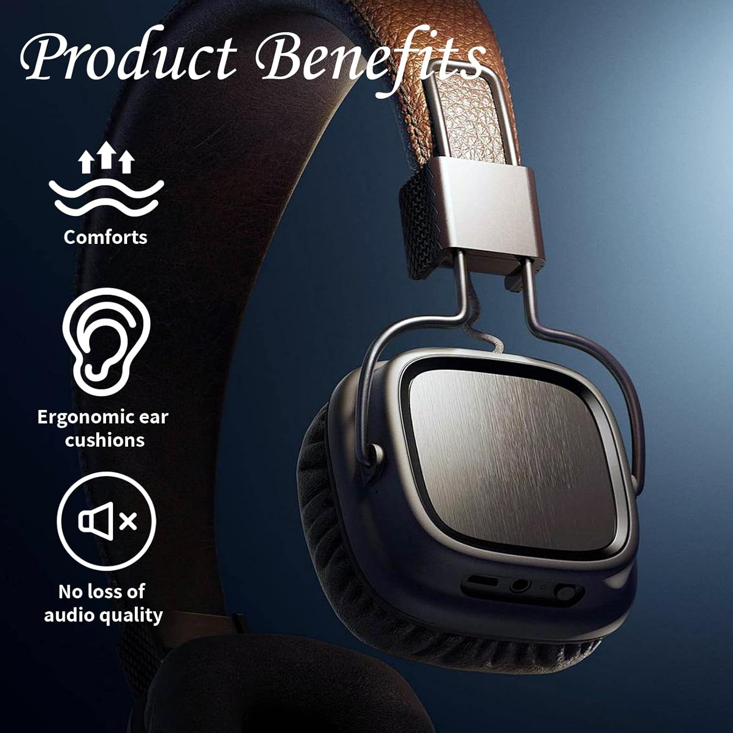 Replacement Ear Pads for Marshall Major III 3 Wired/Wireless Bluetooth On-Ear Headphones - Black image number 6