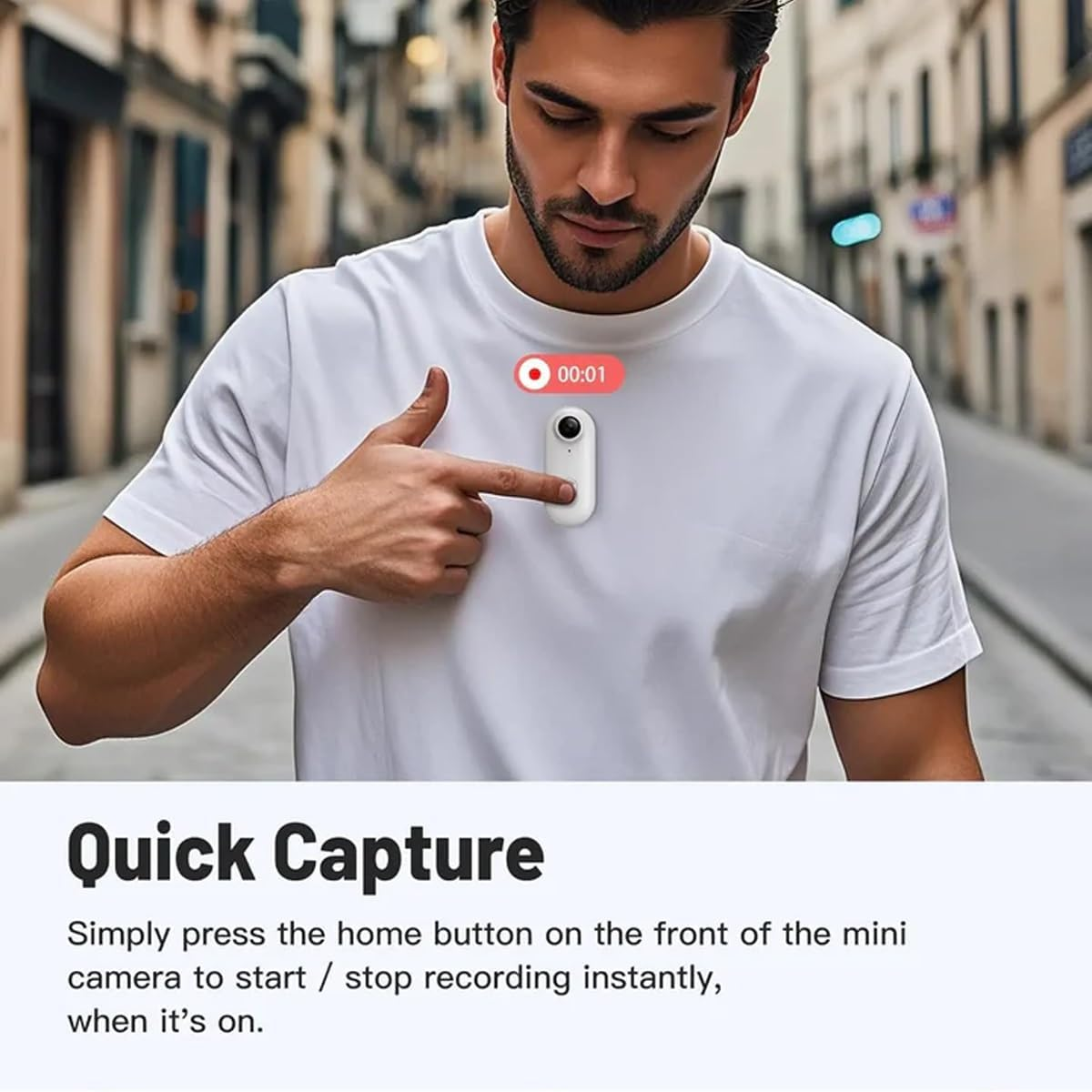 POV Pro 4K Wearable Thumb Camera, Rideview POV Camera with Spring Clip, Portable Mini Body Cam for Vlogging, Helmet Cam for Motorcycle Cycling Travel Pet Walking Sports image number 5