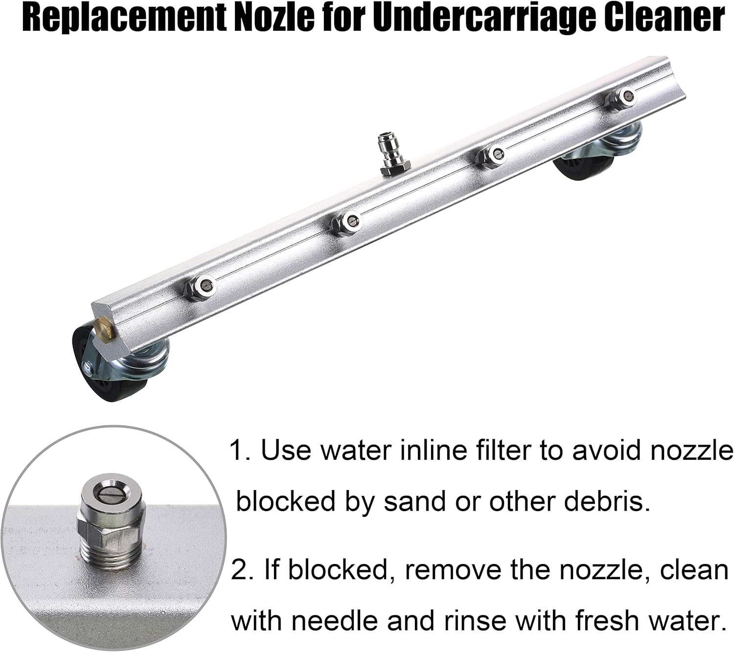 M MINGLE Universal Replacement Nozzle, Pressure Washer Water Broom, Surface Cleaner, 40 Degree, Orifice 1.5, 1/4 Inch NPT Male Fitting, 4000PSI