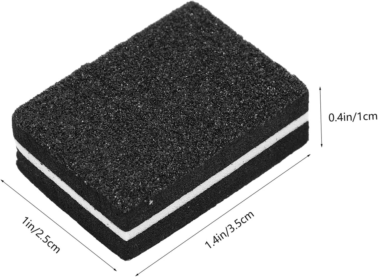 TEHAUX 50Pcs Black Mini Nail Sponge Files Buffer Blocks Small Double-Sided Nail Polisher for Manicure and Pedicure Care in Salon and Home Use