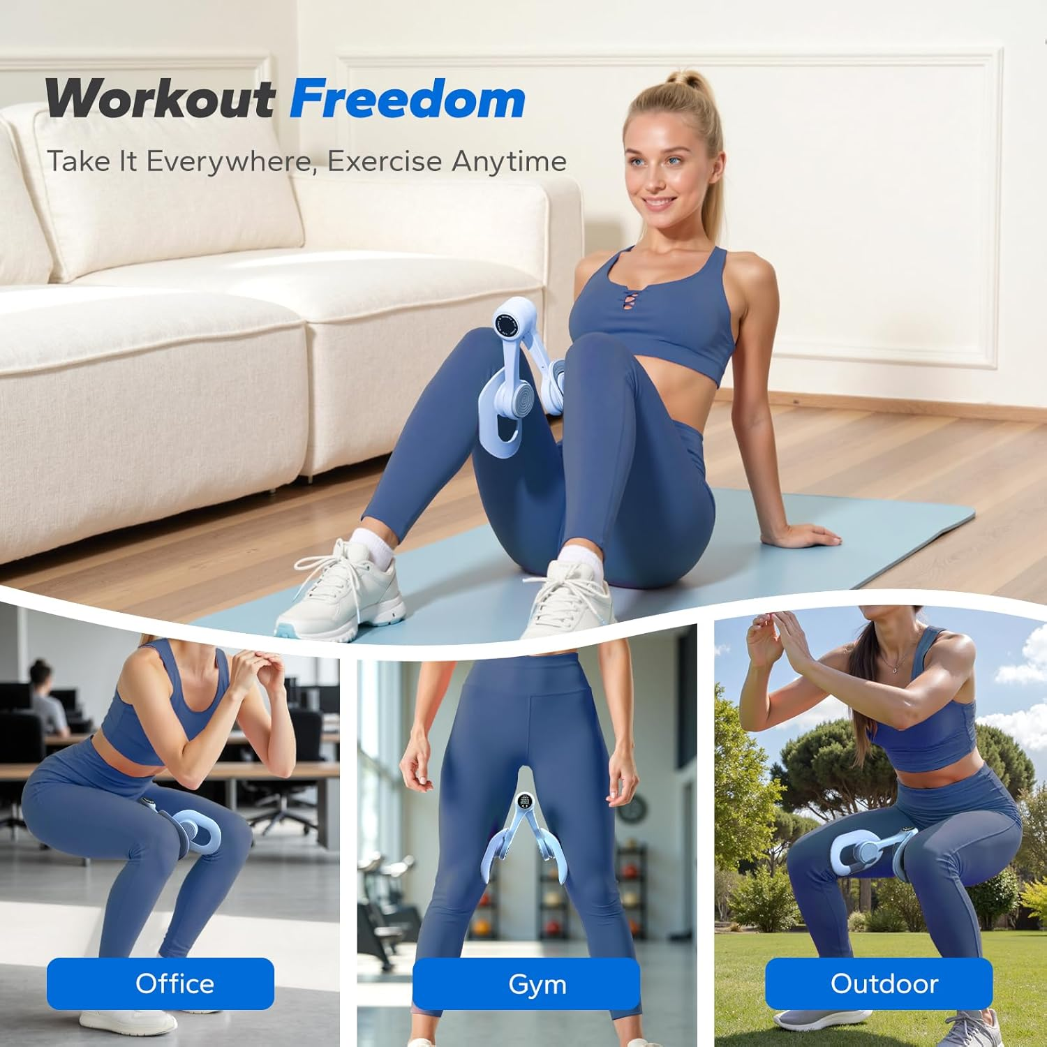 MERACH Pelvic Floor Muscle Training Device Thigh Master, Kegel Pelvic Trainer Exerciser Men Women Exercise & Fitness Equipment Floor Strengthening Device, Inner Thigh Exercise Equipment for Home Gym image number 4