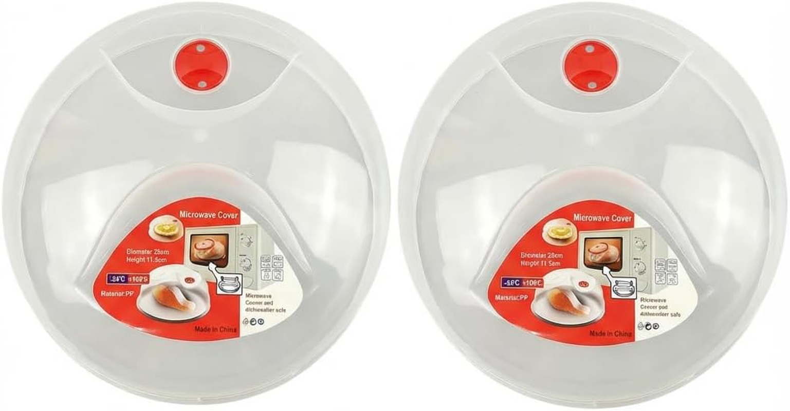 Leona Co Microwave Splatter Cover 25Cm - Bpa-Free Plastic Microwave Plate Cover with Steam Vent - Dishwasher Safe Microwave Lid for Plates & Bowls, 25Cm Diameter 11Cm Height (3) image number 1