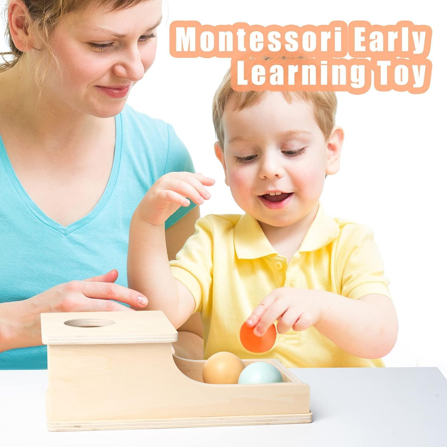 Edition Montessori Toys for Babies 6-12 Months Object Permanence Box Wooden Ball Drop Toy Play for 6 Month 1 2 3 Year Old Toddlers Infant Early Age Toy image number 3