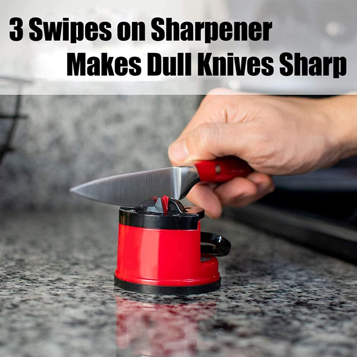 Small Knife Sharpeners, Professional Knife Sharpening Tool Helps Repair, Restore and Polish Blades,Non-Slip Suction Cup Design,Safe and Easy to Use,Suitable for All Blade Types image number 2