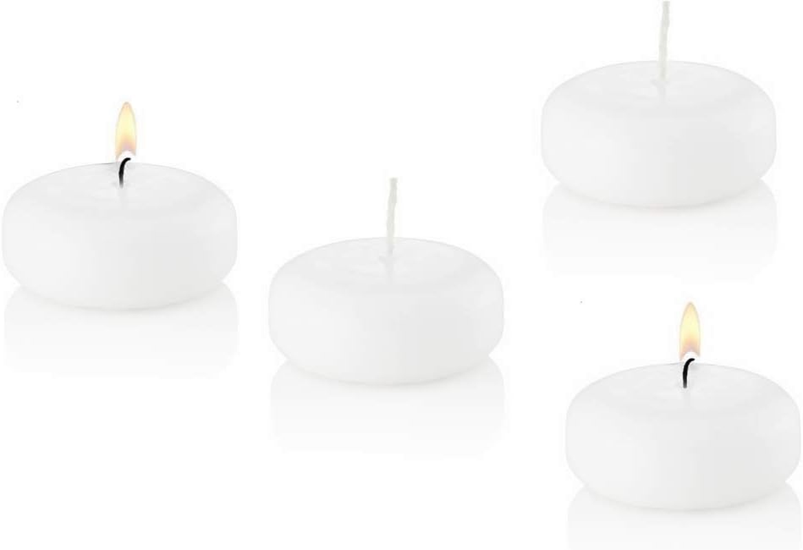 D'Light Online Large 3 Inch Bulk Event Pack Floating Candles, Wax, White, Medium - 2.37" (Set of 96) image number 2