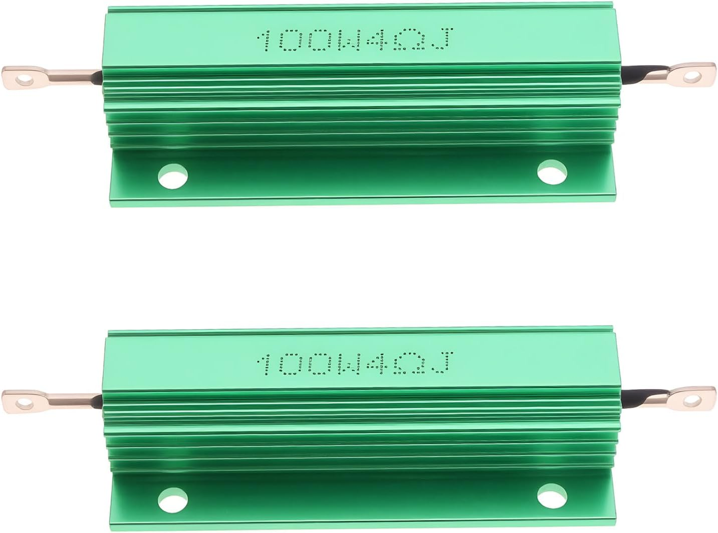 Create Idea 2PCS Aluminum Resistor Load Resistor 100W 4 Ohm for Power Supply Equipment Converter Elevator Green image number 5