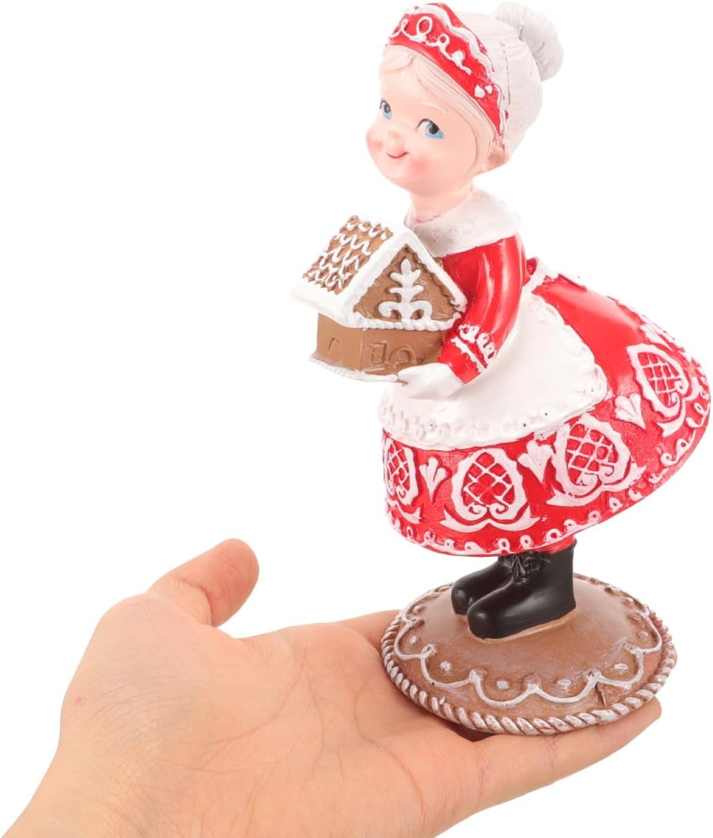 COHEALI Couple Resin Figurines Set - Mrs Claus Ornament for Christmas Decor, Perfect for Desk and Home Decoration image number 1