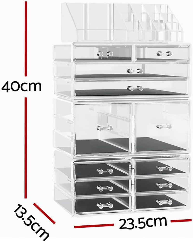 Embellir Makeup Case Acrylic Cosmetic Organizer Storage Box Jewellery Holder image number 2