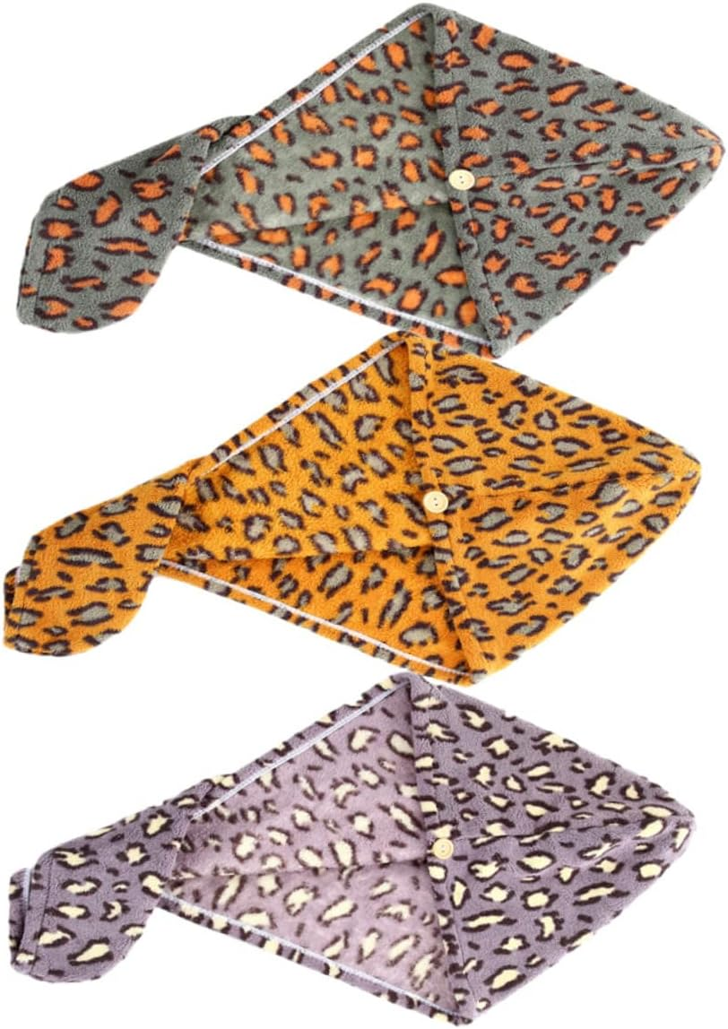 AUTSUPPL 3Pcs Microfiber Hair Dry Cap Fast Drying Hair Turban Towel Dry Wrap Microfibre Towel Wrap for Women Men image number 1