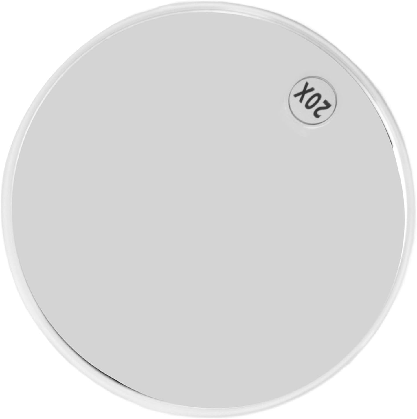 Space Saving 20X Magnifying Mirror with Strong Suction Cups for Facial Care, Portable round Makeup Mirror for Travel, Abs/Glass (White) - White image number 5