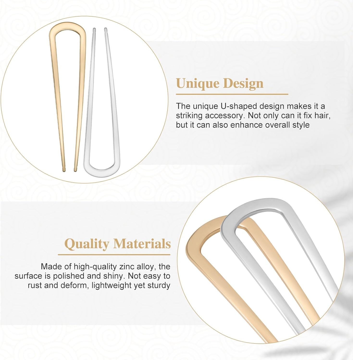 Hongien 2 Pcs French Hair Pins image number 4