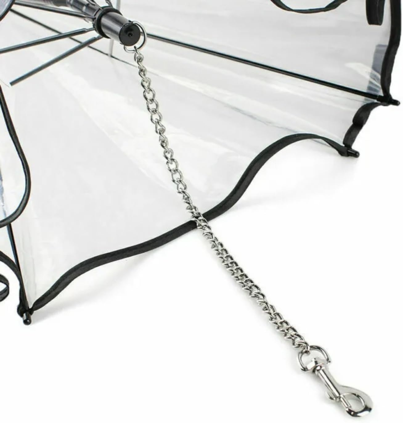 MOMOGEE Adjustable Pet Umbrella with Detachable Leash - Transparent Rainproof Umbrella for Dogs, C-Shape Ergonomic Handle, Waterproof Cover for Small/Medium Pets image number 6