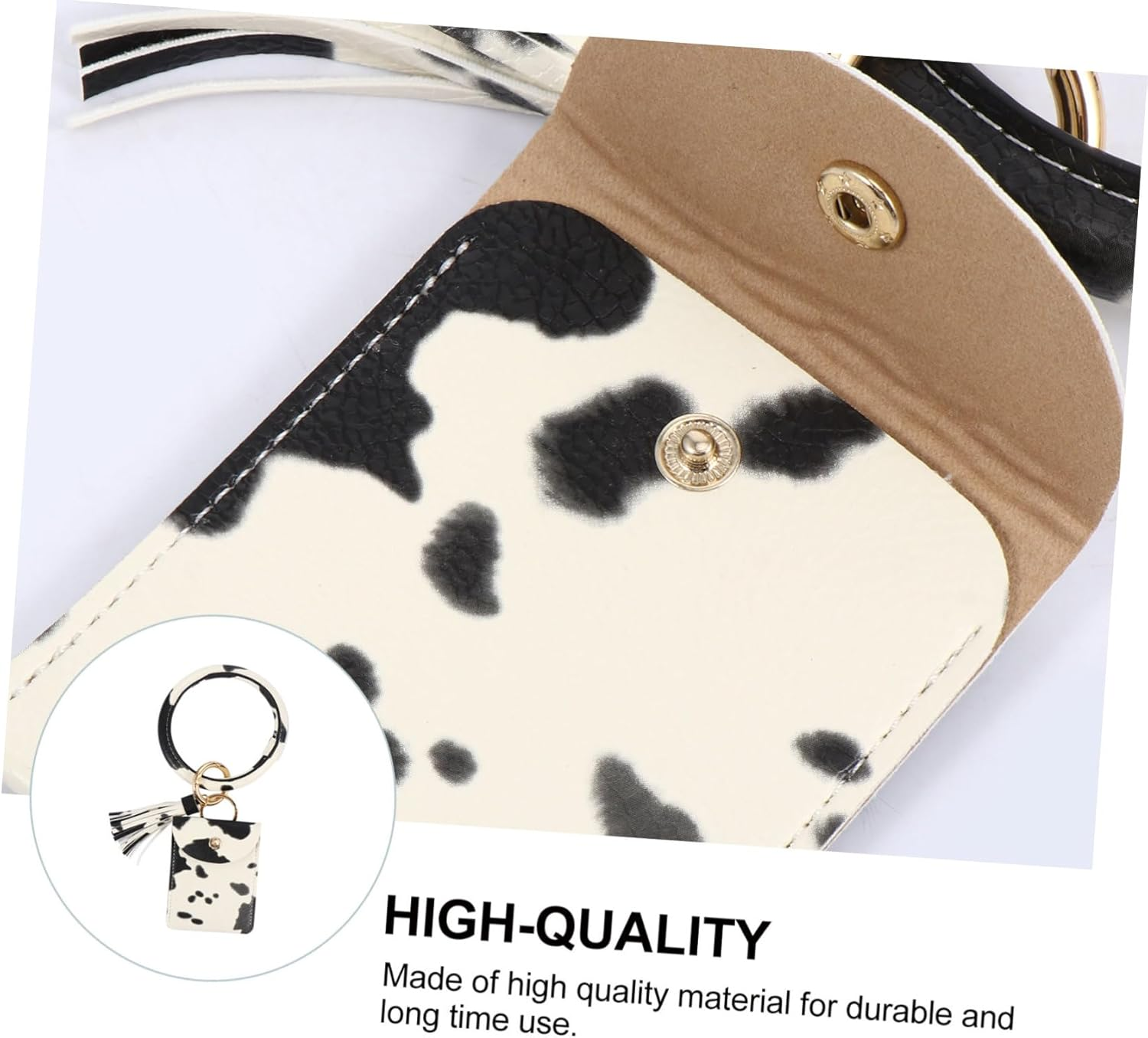 VALICLUD Bracelet Keychain round Purse Key Chains Coin Bag Wrist Wallet Tassel Bracelet Keyring Locket Bracelet Wristlet Holder Wrist Purse Wristlet round Key Ring Bangle Keyring Alloy image number 4