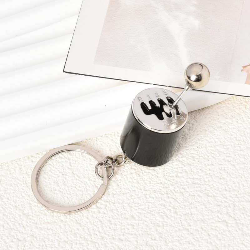 Gear Shifter Keychain Gifts for Drivers Racer Bus Truck Driver Chauffeur Mini Car Parts Accessories Gifts for Car Lovers Metal Manual 6 Speed Gearbox Transmission Key Chains for Men Car Keys image number 3