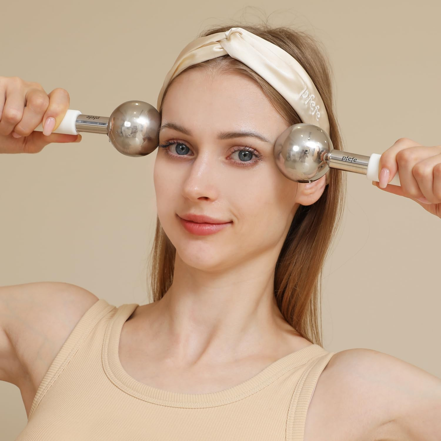 Pfefe Ice Globes for Face & Eyes, Unbreakable Stainless Steel Cryo Sticks for Beauty Routines, Facials Cold Roller Cooling Globes for Puffiness, Wrinkles, Dark Circles, Headaches image number 2