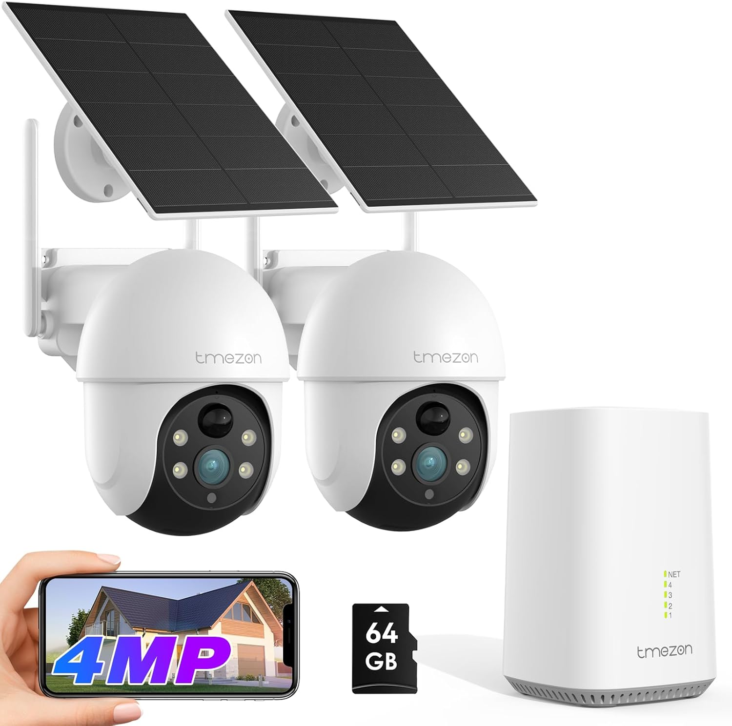 TMEZON 4MP Battery Operated Outdoor Security Camera Wireless Can Be Compatible with Base Stations MZ-E1-W300 Eseecloud APP