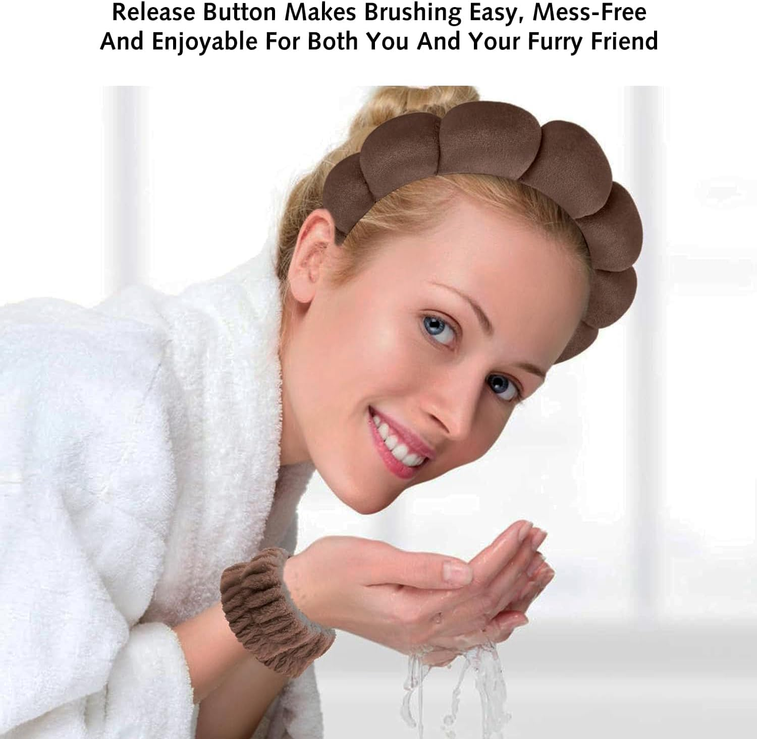 Sponge Headband Bracelet Sets for Washing Face, Makeup Headbands for Women Girls, Skin Care Makeup Removal Washing Spa Yoga Sports Shower Headband Terry Towel Hair Band image number 1